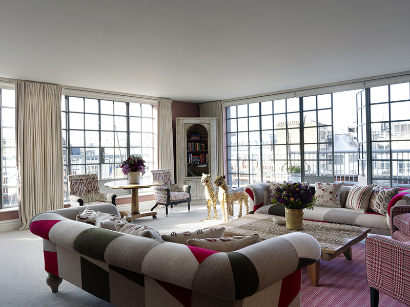 Kit Kemp Wilton Carpet Collection The Soho Hotel The Terrace Suite - Tweed Fleck and Squiggle web