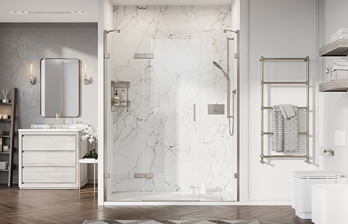 Design Insider Roman Liberty Hinged Door Polished nickel finish
